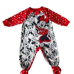 Disney Minnie Mouse Baby sleeper Footie Pajamas 12M | Polka Dot | Like New
